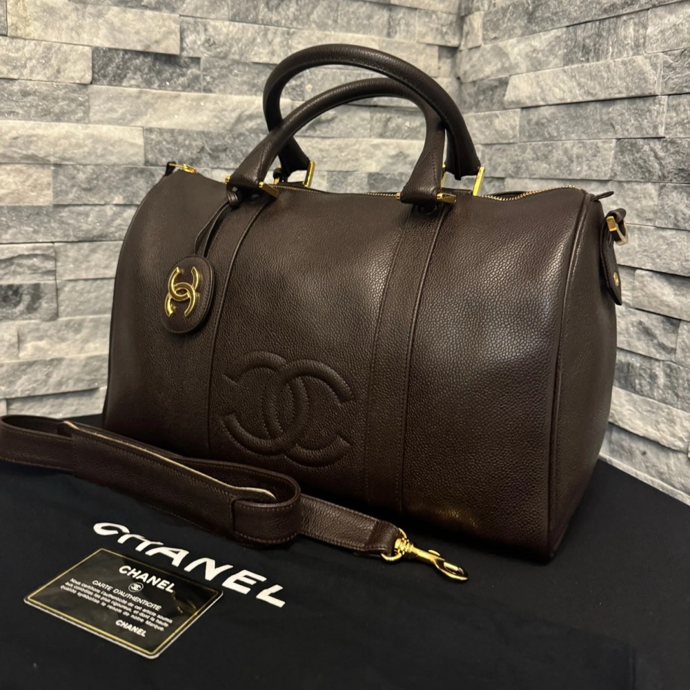 Chanel Brown Leather Bag with COA